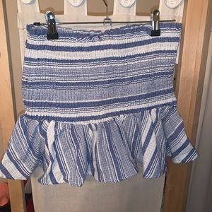 Blue Striped Crop Top Size XL